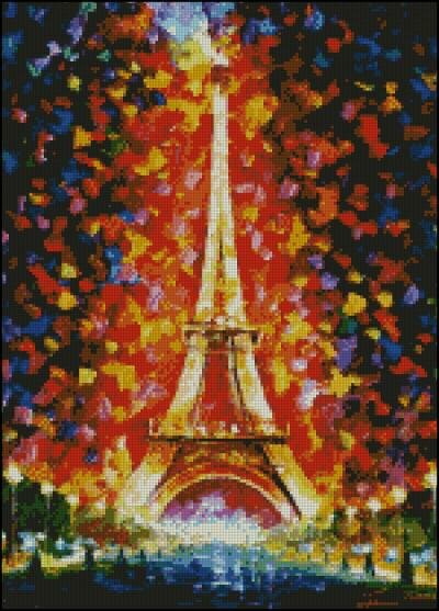 Paris eifel tower lighted