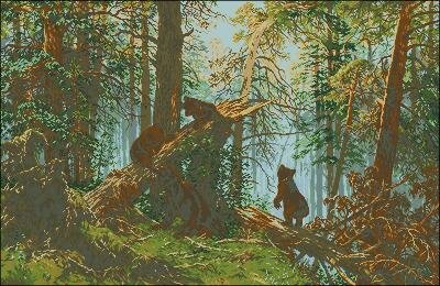 Ursuleti in padurea de pini